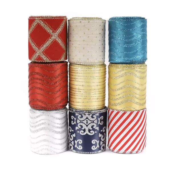 Get Ready To Deck The Halls With Our Stunning 2.5” Wide Christmas Glitter Wired Edge Ribbon From Duqaa! 🎄✨ As A Leading Manufacturer And Exporter Of Christmas Decorative Products, We Bring The Magic Of The Season Right To Your Home. Elevate Your Holiday Decor With Our Exquisite Ribbons! #Duqaa #Christmasdecor #Handicrafts