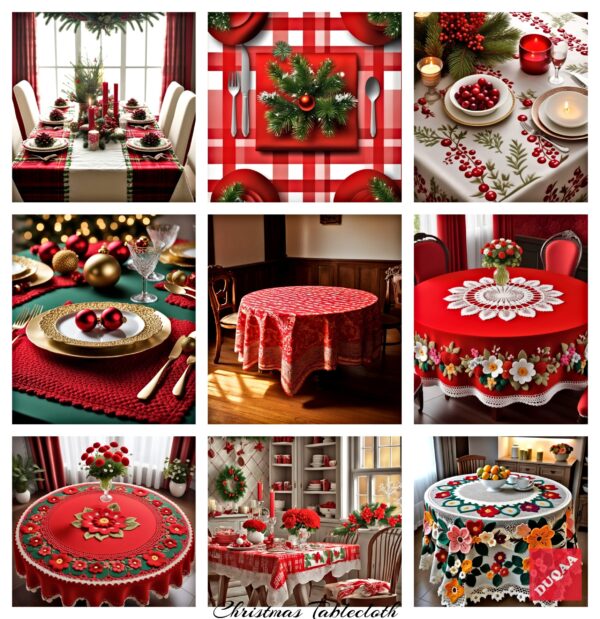 Elevate Your Holiday Gatherings With The Exquisite Christmas Table Cloth From Duqaa. As A Premier Manufacturer And Exporter Of Christmas Decorative Products, We Bring The Spirit Of The Season To Your Table. Celebrate In Style! 🎄✨ #Duqaa #Christmasdecor #Luxuryliving
