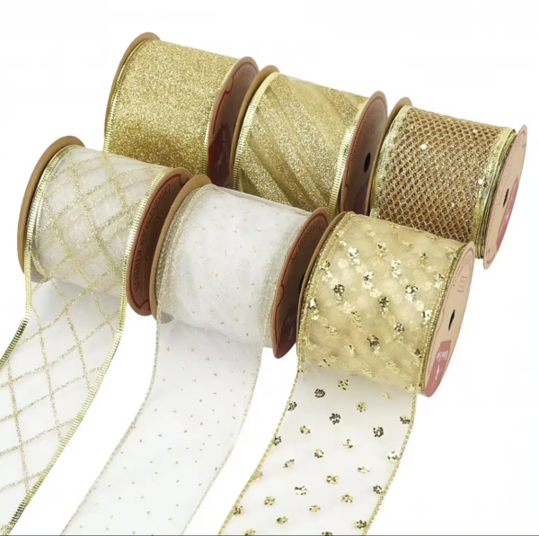 Elevate Your Holiday Decor With Our Stunning Organza Glitter Wire Edge Ribbon From Duqaa! 🎀 As A Leading Manufacturer And Exporter Of Christmas Decorative Products, We Bring You The Finest Quality Straight From India. Let Your Creativity Shine This Festive Season! ✨ #Duqaa #Christmasdecor #Handicrafts