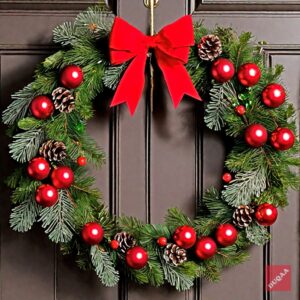 🌟🎄 Duqaa’s Christmas Wreaths are designed with intricate details in varied shapes, sizes, and materials. Perfect for all Christmas celebrations! 🎁✨